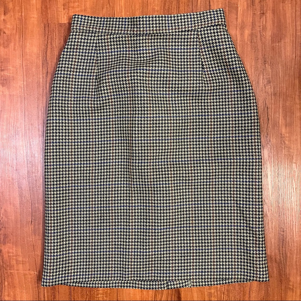Marks & Spencer Houndstooth Pure Wool high Waist Pencil Skirt size UK 8